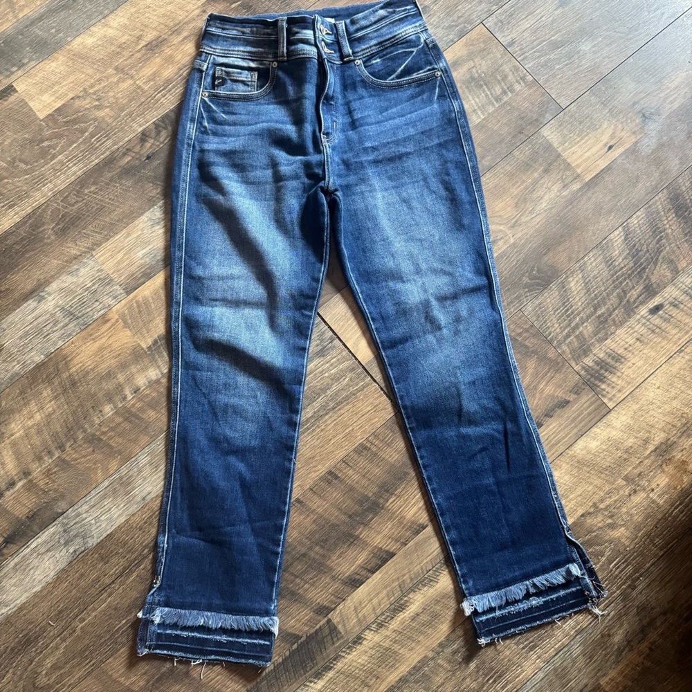 Dark Blue Kancan with fun Ankle Fray